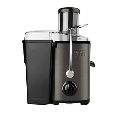 BLACK+DECKER BXJE600E – Centrifuga 600 W, 2 velocità, estrattore succhi e verdure con bocca da 62 mm, serbatoio rimovibile 1,2 L, brocca succhi 0,55 L, sistema di molla, acciaio inox