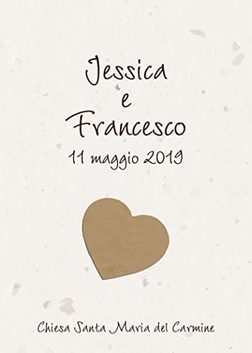 Libretti cerimonia matrimonio nozze personalizzati cuore kraft 10 pz