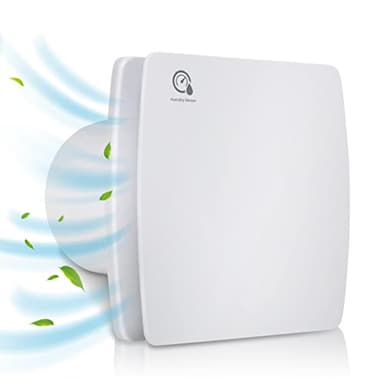 Randaco Ventilatori bagno Aspiratore d'aria silenzioso da 150 mm con sensore di umidità, con timer Ventilatore a parete Cucina WC Bagno