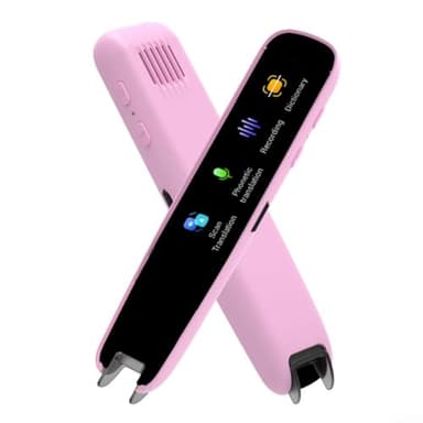 Penna di lettura intelligente del punto di scansione, 123 lingue offline Traduci Scan Reader Pen, Air Pen Scanner Traduzione Penna (rosa)