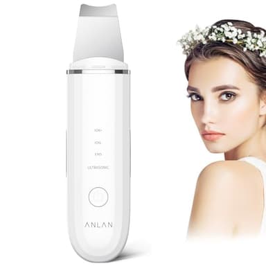 Pulizia Viso, ANLAN Skin Scrubber Ultrasuoni Professionale per Pulizia Profonda la Viso Peeling e Cura,4 modalità Rimozione di Comedone, USB Ricaricabile