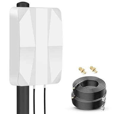Nelawya Antenna 4G LTE 5G da Esterno 698-2700 | 3300-3800MHz Antenna a Pannello Mimo fino a 12dBi Antenna Direzionale con cavo da 10 metri, Connettore TS9/SMA compatibile con Modem Router 5G 4G LTE