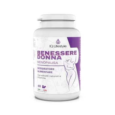 Integratore Menopausa COMPLETO Isoflavoni di Soia Agnocasto Zinco Biotina Stop Vampate ed effetti Menopausa UNICO POTENZIATO con Maca Acido Folico Salvia Finocchio VITAMINE 60 cps