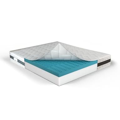 MUUN - Materasso Letto Matrimoniale 180x200 cm, H 25 cm, in Memory Foam, Anallergico e Ipoallergenico, Isola Il Movimento, Bassa Manutenzione, Flessibile e Morbido, GARANTITO 20 ANNI, Mod. IRIS