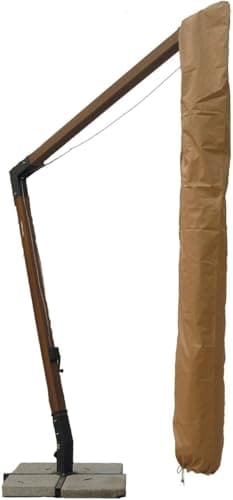 Custodia per Ombrellone Decentrato 3x4 3x3 Metri Tondo Legno Alluminio Impermeabile da Esterno Cover per il Ricovero Universale