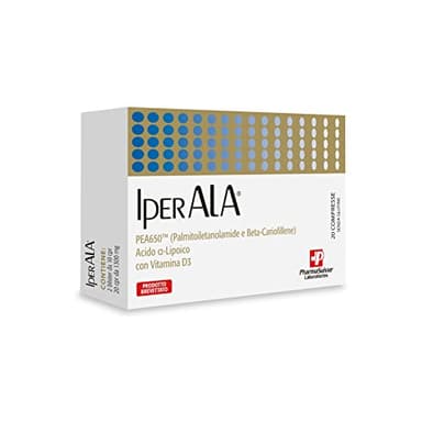 IperAla® Integratore Alimentare antiossidante per la funzionalità del sistema nervoso - A base di PEA650™, Acido Alfa-Lipoico e Vitamina D3-20 compresse