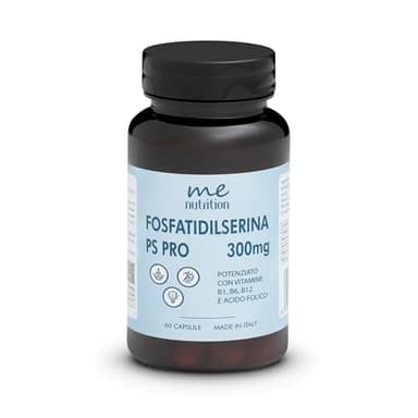 Fosfatidilserina Pura 300mg Combatte il Cortisolo, Migliora Memoria e Concentrazione, Riduce lo Stress Integratore Nootropico con Vitamine B1 B6 B12 Acido Folico 60 Capsule Me Myeasy