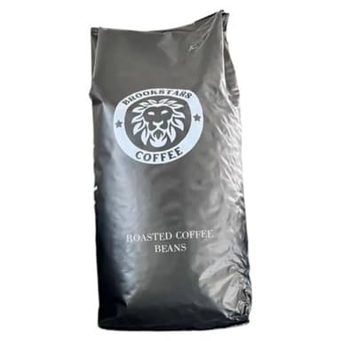 Brookstars Coffee - Caffè Torrefatto in Grani, 1Kg, Miscela di Chicchi Tostati, Gusto Cremoso, Tostatura Media (1 Kg, Cremoso)