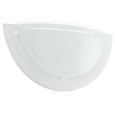 Eglo Lampada da parete Planet 1, applique a uno punto luce, lampada da parete per interni in acciaio e vetro, lampada da soggiorno in bianco e trasparente, lampada da ingresso con attacco E27