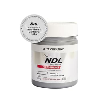 NDL Pro-Health Elite Creatine - Creatina monoidrata in polvere Creapure®, per migliorare le prestazioni e gli esercizi ad alta intensità - 300 g - by Rafa Nadal