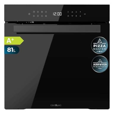Cecotec Forno da Incasso Pirolitico 81L Bolero Hexa P506000 Glass Black A+. 11 Funzioni con Airfryer Master, Pizza Master, 3D Cooking, Steam Base X2, Basso Consumo, Facile Pulizia, 5 Posizioni