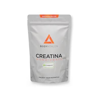Bodyathlon- Creatina Monoidrata Creapure® in Polvere 500g- 100% Creapure- Aumenta la massa muscolare, la forza e la resistenza- Non aromatizzato- Fine e Solubile- Include Dosatore- Vegan