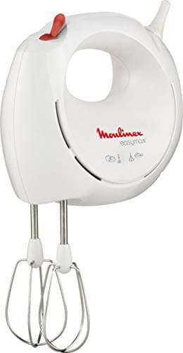 Moulinex Easy Max ABM11A Easymax Sbattitore A 2 velocità con 2 Set di Fruste, Montatura A Neve degli Albumi, 200 W, 1 Decibel, Plastica, Rosso/Bianco