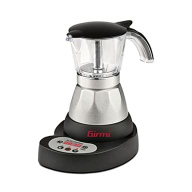 Girmi MC23 Moka elettrica Programmabile per caffè in polvere, da 1 a 3 tazze, 400W, Display LED, Timer, Mantenimento in caldo, Alluminio, Silver