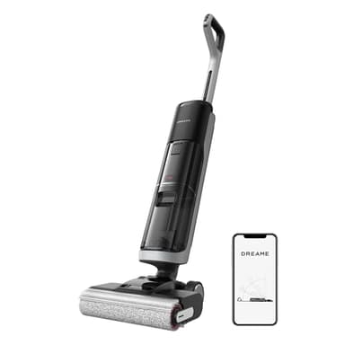 DREAME H14 Pro Lavapavimenti Senza Filo, Design Piatto a 180°, Cura Della Spazzola a 60 °C, Aspirazione da 18 kPa,Asciugatura in 5 min, Dosaggio Automatico del Detergente, Controllo Tramite App