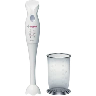 Bosch MSM6B150 Frullatore a immersione, 300W, Impugnatura ergonomica, Facile da usare e pulire, Lama acciaio inox, Piede frullatore anti schizzo, Bicchiere graduto incluso, Grigio