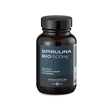 BIOS LINE Principium Spirulina Bio, Integratore Alimentare Certificato Biologico a Base di Alga Spirulina, Sostegno all'Organismo in Caso di Stanchezza Psico-Fisica, 500 mg