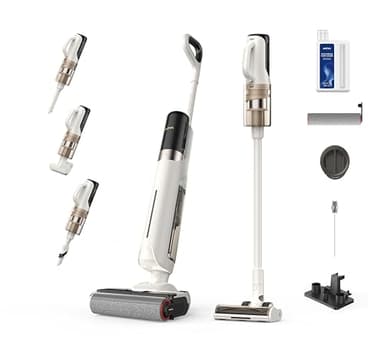 MOVA K30 Mix Aspirapolvere Lavapavimenti senza filo all-in-one multisuperficie, aspirazione da 18.000 Pa, design piatto a 180°, pulizia dei bordi su due lati, asciugatura ad aria calda