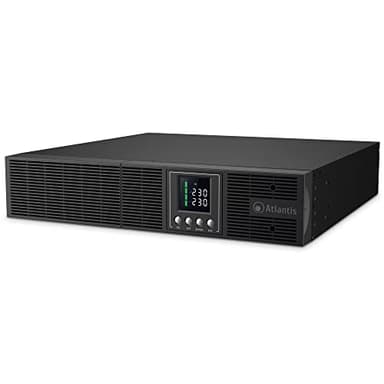 Atlantis A03-OP2002P-RC PRO UPS OnLine Gruppo di Continuità Doppia conversione Onda Sinusoidale Pura 2000VA 1800W, Server RACK, display LCD, USB, seriale RS-232, 8 uscite IEC, slot SNMP, 4x12V-9Ah