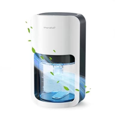 QEXREED Deumidificatore 1200 ml, Muffa e Umidità Silenzioso, Deumidificatore Casa Spegnimento Automatico, Luce ambientale a 7 colori, Mini e Portatile Deumidificatori per Camera