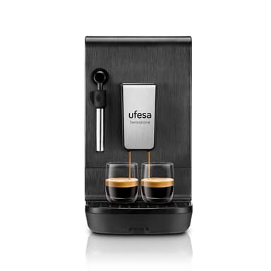 Ufesa Sensazione, Macchina da Caffè Super Automatica, 20 Bar, Caffè Espresso e Cappuccino, Compatta, Personalizzazione del Caffè, Touch Screen, Macinino Integrato