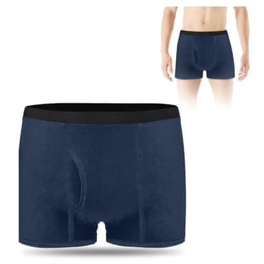 AOOWU Boxer per Incontinenza da Uomo, Mutande Uomo per Incontinenza in Cotone Lavabile Riutilizzabile, Slip per Incontinenza Maschile con Tampone Assorbente Capacità Urina 300ML