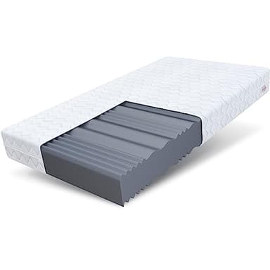 FDM COMFORT PLUS Materasso Singolo 90x200 cm Schiuma di Memoria Alto 10 cm Grado di Rigidità H3 Materasso a Due Lati 7 Zone di Comfort Rivestimento Lavabile OEKO-TEX Anallergic