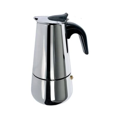Gusto Casa Caffettiera in Acciaio Inossidabile - Moka in Acciaio Inox - Capacità 4 tazze - Adatta a Tutti i Piani Cottura - Lavabile in Lavastoviglie - Misure 16,5 x 8,5 x 8,5 cm - Idea Regalo