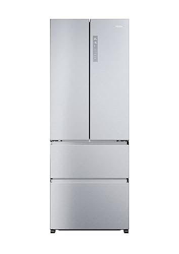 Haier FD 70 Serie 5 Frigorifero Combinato a 4 Porte, 446 Litri, No Frost, Cassetti Easy Access, Funzione MyZone, Luci LED, 70 x 67,5 x 190 cm, Classe E, Libera Installazione, Argento - HFR5719ENMG