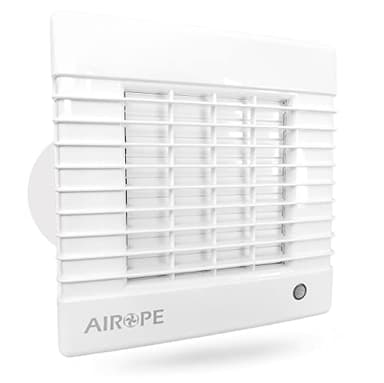 AIROPE-AS-100 mm,Ventola Estrazione,Ventilazione con Alette Interne Automatiche,Aspiratore per Bagno, Wc, Cucina,Buro a Basso Consumo Energetico,Garanzia 5 ANNI