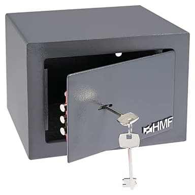 HMF 49216-11 Safe, piccola cassaforte a muro con chiave, cassaforte per armadio | 23 x 17 x 17 cm | Anthracite