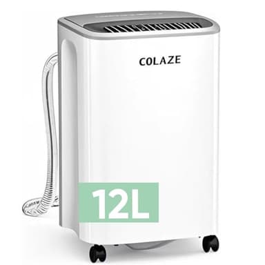 COLAZE Deumidificatore Casa Muffa 12 litri/giorno con Tanica Estraibile/Tubo di Drenaggio, Deumidificatore Portatile Piccolo per Casa, Silenzioso, Timer 24 Ore Integrato – adatto fino a 30 mq