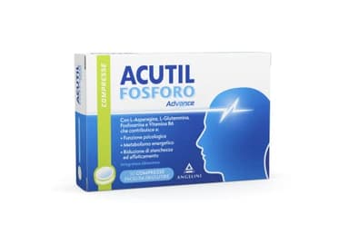 Acutil Fosforo Advance, Integratore Alimentare a Base di L-asparagina, Fosfoserina, N-acetil L-glutamina, e Vitamina B6, 50 Compresse Facili da Deglutire.