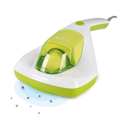 MAXXMEE aspirapolvere portatile antiacaro | Distrugge fino al 99,9% di tutti gli acari della polvere con la luce UV-C | Contenitore per la polvere da 250 ml [Filtro HEPA]
