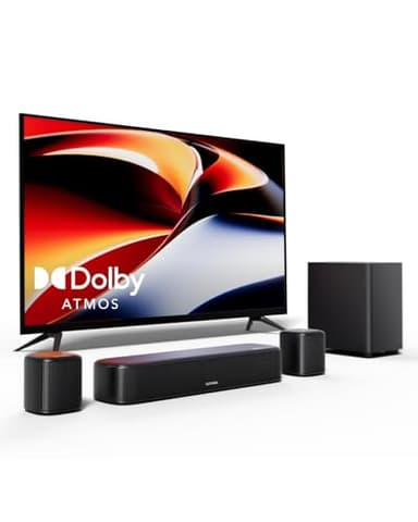 ULTIMEA Soundbar 5.1ch Compatibile con Dolby Atmos, Impianto Surround Sound bar per TV, Soundbar TV per Home Theater, Sound Bar con Subwoofer, 2 Altoparlanti Surround, HDMI eARC, Aura A50 Pro
