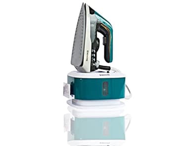 BEHOME Ferro da Stiro con Caldaia a Vapore Continuo e Piastra in Ceramica 2250W Capacità 1,5L | Filtro Anticalcare Incluso Base Avvolgicavo Colore Grigio Scuro, Bianco e Ottanio
