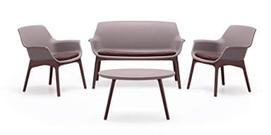 BICA Luxor Lounge Set Taupe/Marrone Giardino