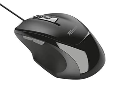 Trust Voca Mouse con Filo, Forma Confortevole, 800-2400 DPI, Cavo USB 1,6 m, Plug and Play, 6 Pulsanti, Mouse Cablato per PC, Computer, Portatile, Laptop, Macbook, Ufficio - Nero