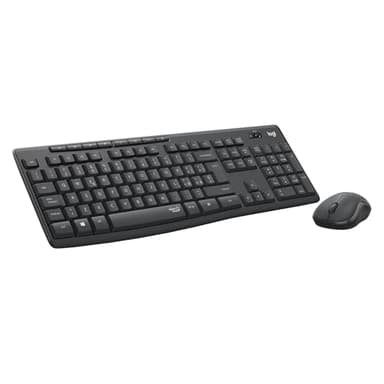 Logitech MK295 Silent Wireless Combo tastiera e mouse con tecnologia SilentTouch, tastierino numerico, tracciamento ottico avanzato, wireless senza ritardi, 90% di rumore in meno - Grafite