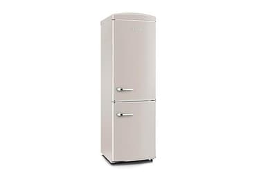 SEVERIN Frigorifero Congelatore combinato Total NoFrost, Posa libera, Larghezza 60 cm, 315 L, Classe E, Veggibox incluso, Retro, Crema, RKG 8999