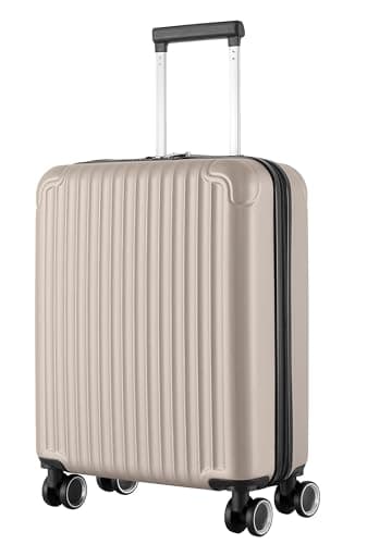 R.Leone Valigia Ryanair 55x40x20 cm Trolley Bagaglio a mano 4 Ruote in ABS Autonomo (Oro, 999 S Bagaglio mano 55x40x20cm)