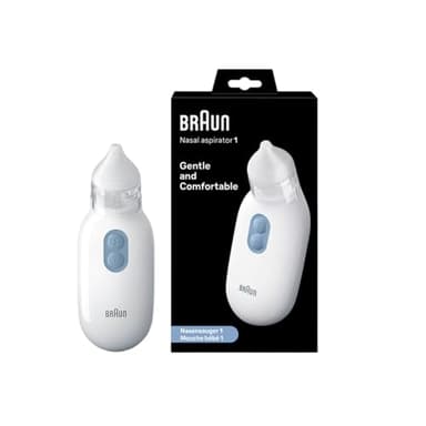 Braun Aspiratore nasale 1 , Dispositivo per la rimozione del muco , Sollievo per il naso bloccato |Aspirazione elettrica |Adatto a neonati e bambini , Lavabile in lavastoviglie , BNA100