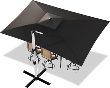 Devoko Alluminio Ombrellone da Giardino 3x4m+Copertura,Doppio Tetto Ombrellone da Balcone Impermeabile,Ombrelloni da Esterno con Protezione UV50+,Ombrellone da Terrazzo,Antracite
