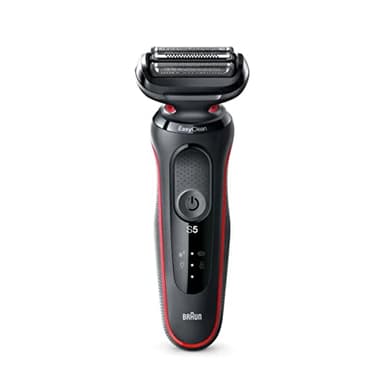 Braun Series 5 rasoio elettrico EasyClean Uomo, Wet & Dry, regalo uomo, made in Germany, 51-R1000s, rosso