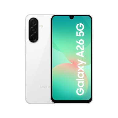 SAMSUNG Galaxy A26 5G, Smartphone con Funzioni intelligenti, 3 anni di Garanzia del produttore, Display Super AMOLED 6.7”, 8GB RAM, 256GB, 5.000 mAh, memoria espandibile, White [Versione Italiana]