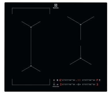 Electrolux Piano Cottura ad Induzione, EIS62449C Serie 700 SenseBoil 60 cm, 4 Fuochi, Zone Cottura Flessibili, Connessione Hob²Hood, Vetroceramica ad Induzione, 590x520cm, 7200W, Nero