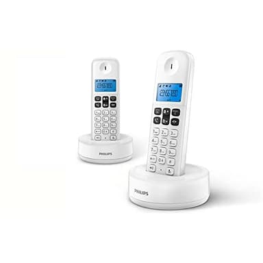 Philips DECT D1612W/34 - Telefono Cordless Casa, Retroilluminato, Suono HQ, Fino a 4 Portatili, Con Vivavoce, Basso Consumo, ID Chiamante, Telefoni Fisso - Colore Bianco (Compatibile: ES, IT, FR)