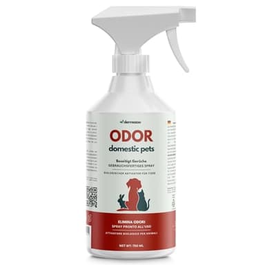 Dermazoo Spray Rimuovi Odori 750 ml | Detergente Enzimatico Urina Cane e Gatto | Elimina Odori per Tessuti e Macchie da Divani | Elimina Odori Per Gatti e Cani | Pulizia Materasso da Pipi Cane e Gatto