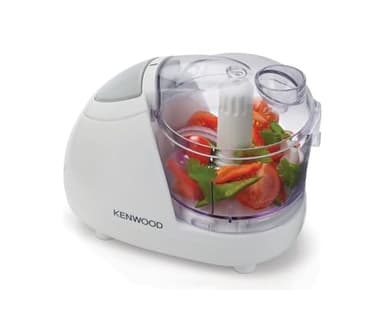 Kenwood CH180B Mini Tritatutto a Doppia Lame, Ciotola da 0.35 L, Azionamento a Pressione, 2 Velocità, Piedini Antiscivolo, Speciale tubo di inserimento, 300 W, Bianco