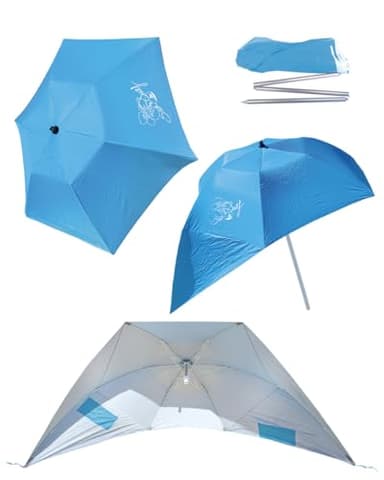 SUN & SURF Ombrellone compatto a tripla forma 180 cm Ombrellone pieghevole riparo solare UPF 50+ UV. Super resistente. 60 cm piegato. Borsa inclusa.